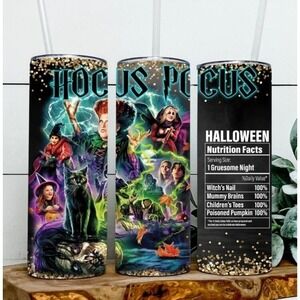 Hocus Pocus 20 oz Tumbler Stainless Steel Cold or Hot Drinks Slide Lid Straw